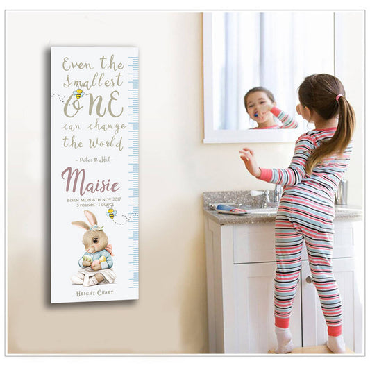 Personalised Christening Height Chart Gift, White