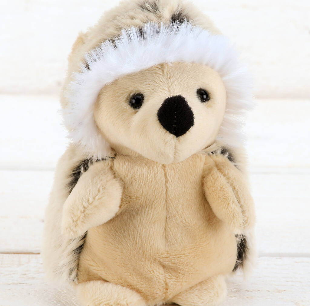 Hedgehog Woodland Mini Toy With Merry Christmas Tag, Brown