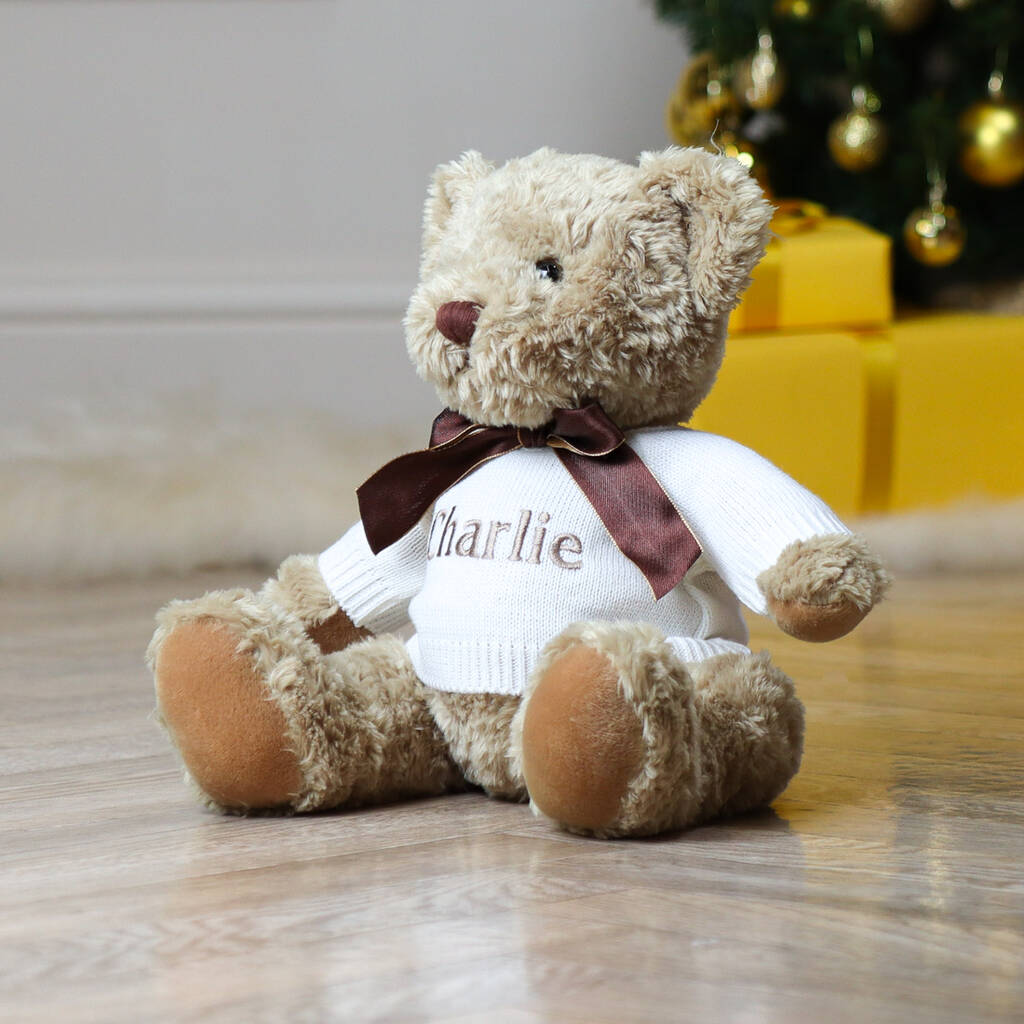 Personalised Keel Sherwood Medium Teddy Bear Soft Toy, Beige