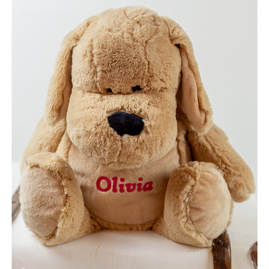 Personalised Large Snuggly Cuddly Dog, Brown