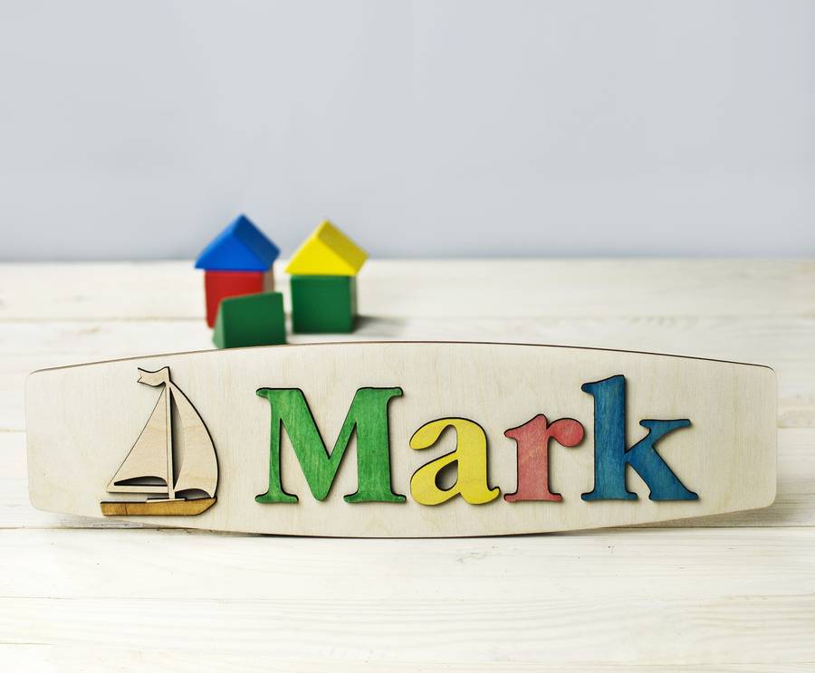 Personalised Name Puzzle With Sailing Boat, Multi-Coloured