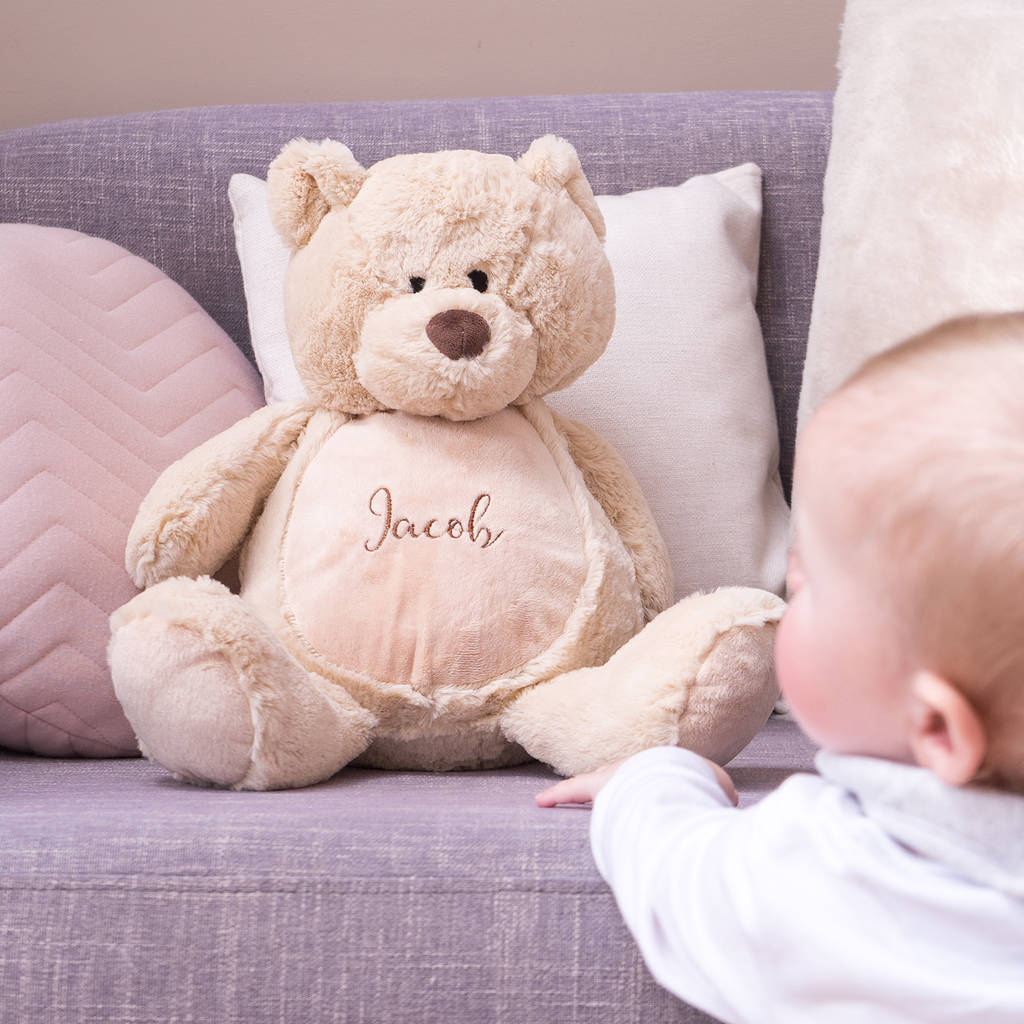 Personalised Teddy Bear Childrens Soft Toy, Cream