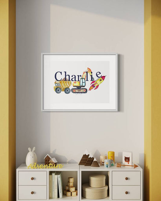 Personalised Vehicle Poster, Multi-Coloured/Orange/Yellow