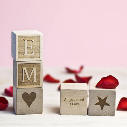 Personalised Artisan Keepsake Blocks, Brown/Natural