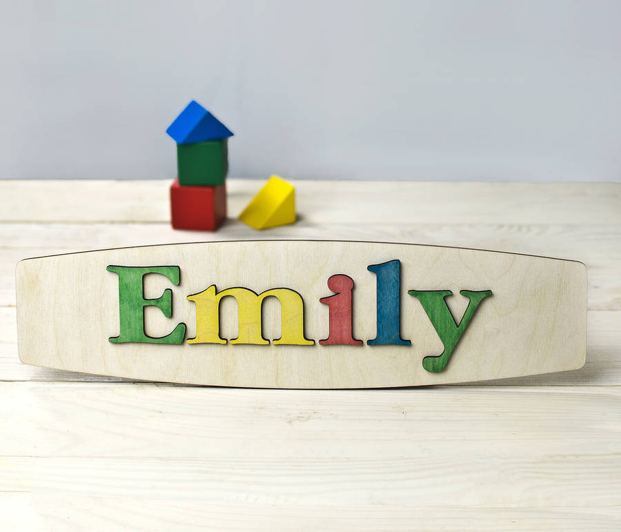 Personalised Wooden Name Puzzle, Multi-Coloured