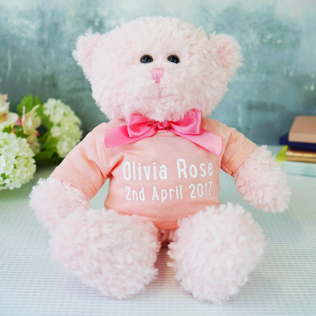 Personalised New Baby Teddy Bear Gift, Multiple Choices Available