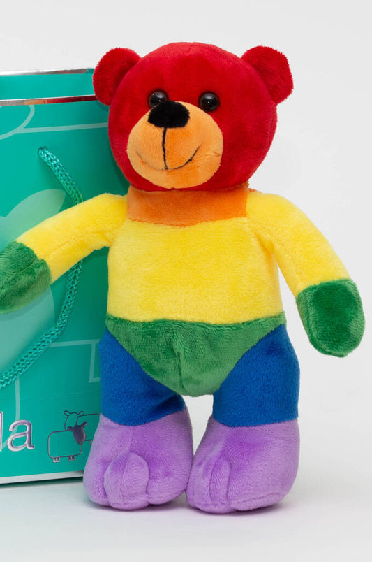 Gay Pride Love Is Love Rainbow Plush Soft Toy Bear, Blue/Green/Orange/Purple/Red/Yellow