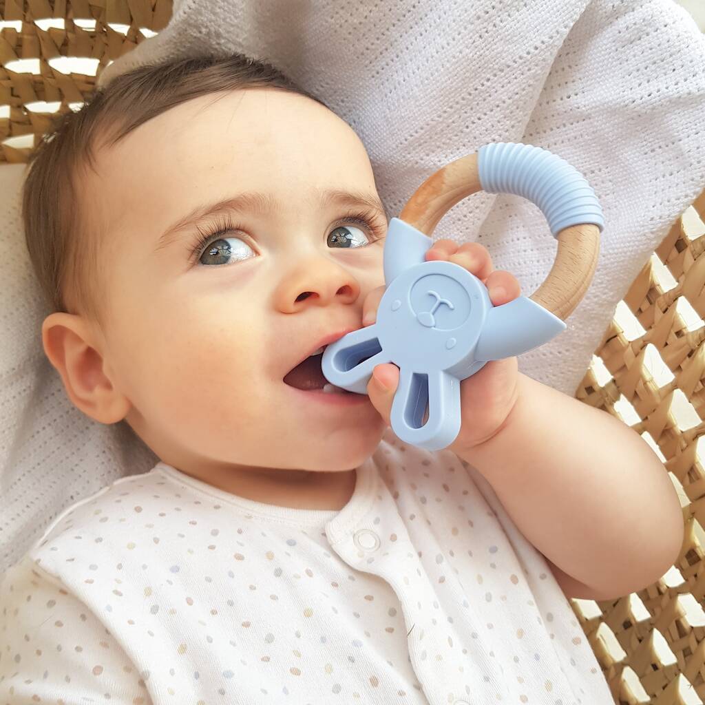 Silicone And Beech Wood Bunny Teether