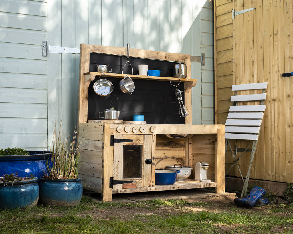 Children's Wooden Outdoor Mud Kitchen, Multiple Choices Available/Natural