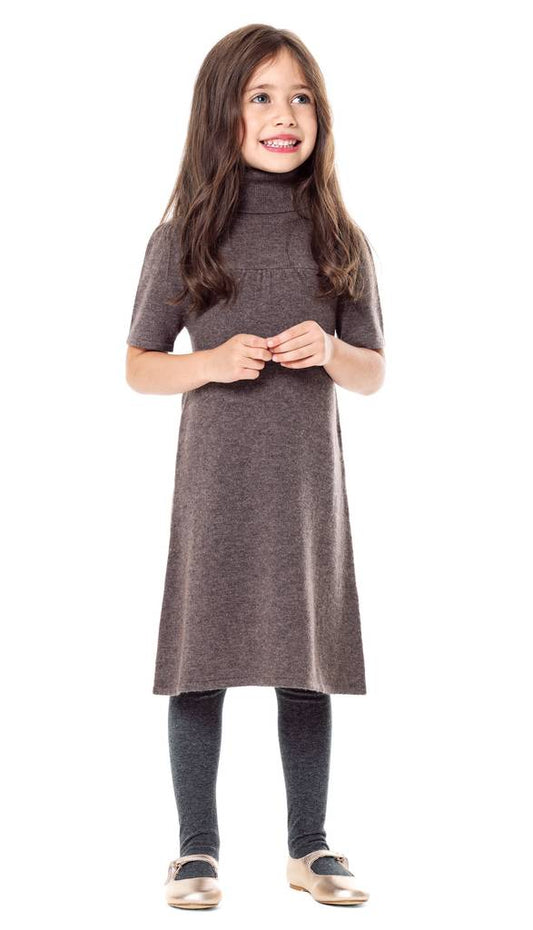 Girls' Cashmere Knitted Dress, Grey