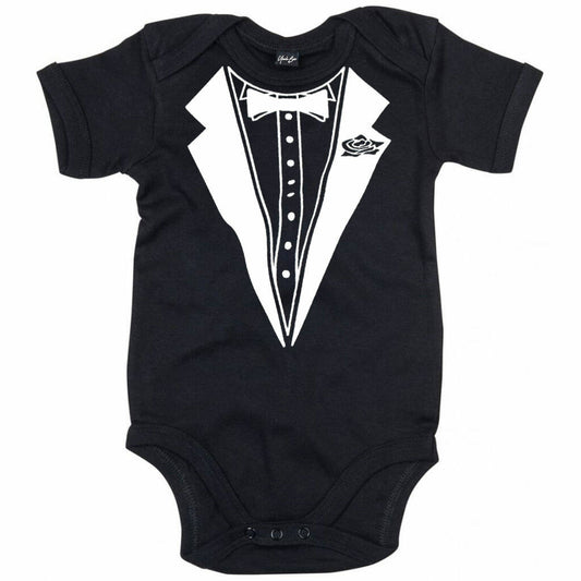 Tuxedo Baby Grow, Black