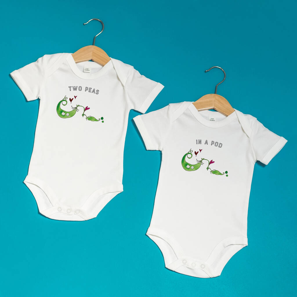 Twins Peas In A Pod Baby Grow Set