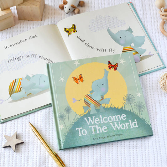 Welcome To The World, New Baby Book, Green