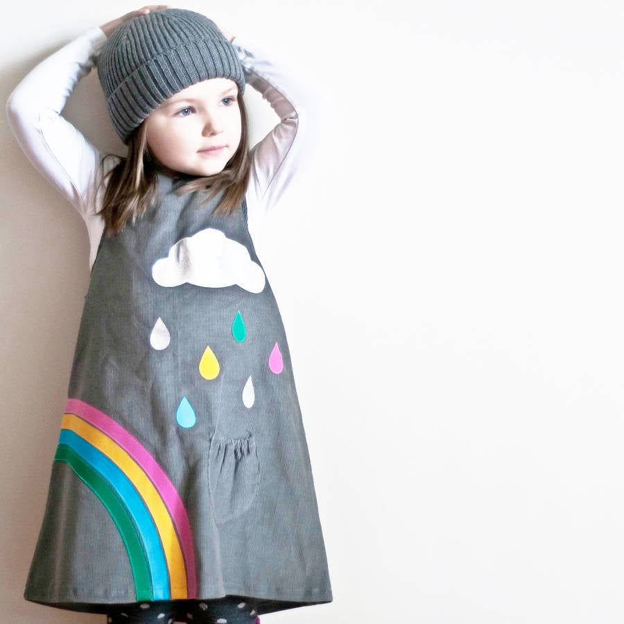 Girls Rainbow Dress, Multi-Coloured