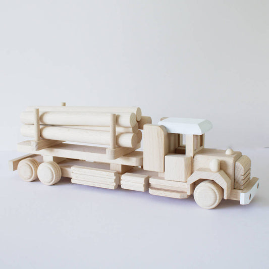 Handcrafted Wooden Log Truck Toy, Multiple Choices Available