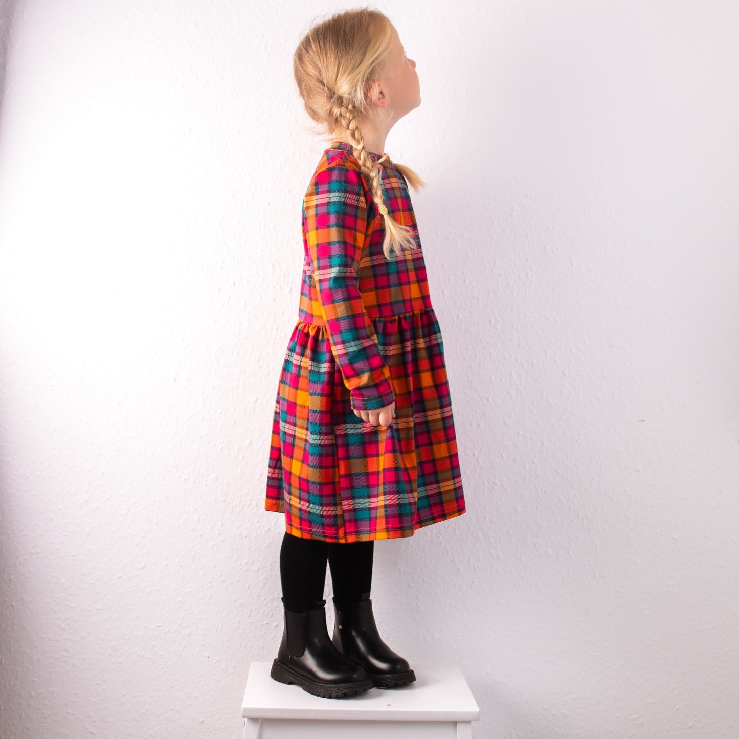 Sunset Tartan Long Sleeve Dress