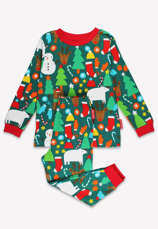 Organic Christmas Bear Print Pyjamas