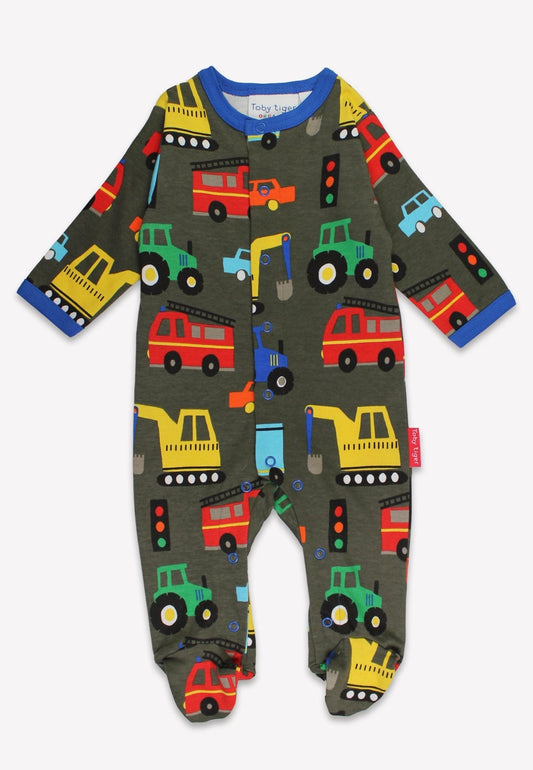 Organic Transport Print Sleepsuit