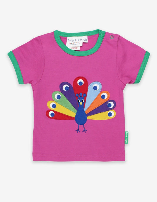 Organic Peacock Applique T-Shirt