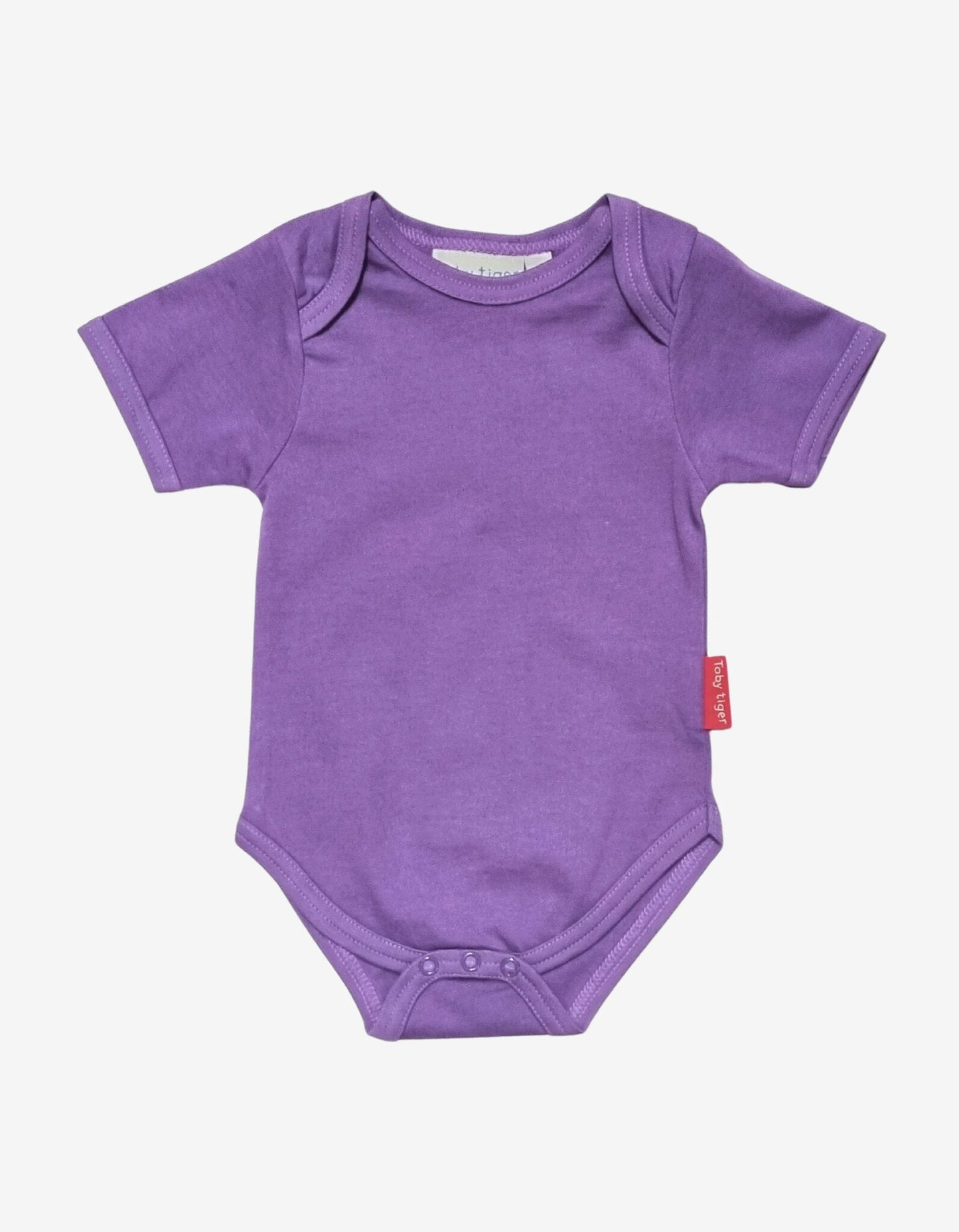 Organic Purple Basic Short-Sleeved Baby Body