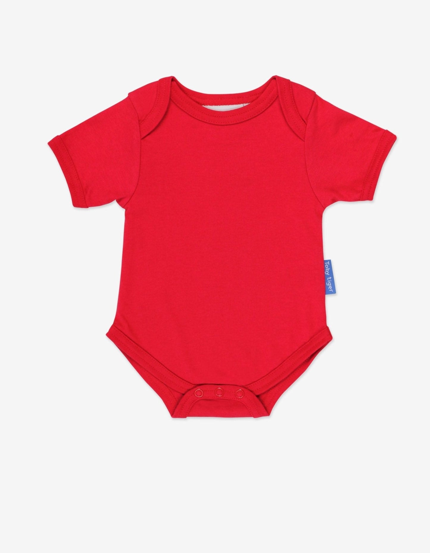 Organic Red Basic Short-Sleeved Baby Body