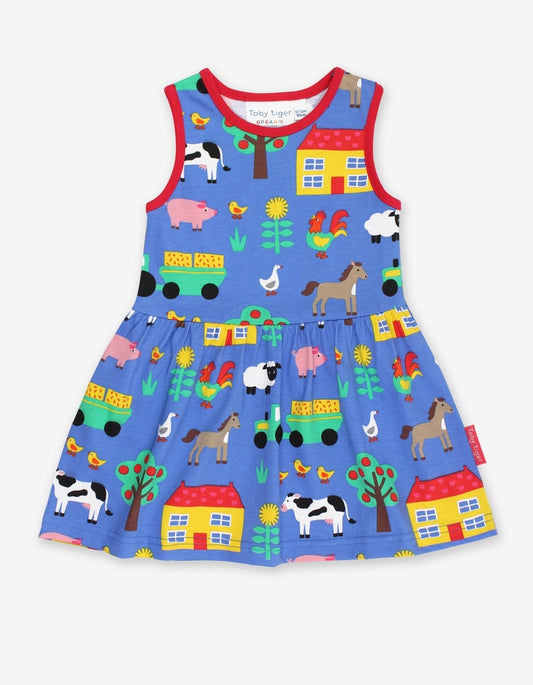 Organic Farm Print Summer Dress