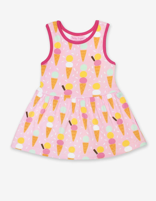 Organic Ice Cream Print Summer Dress