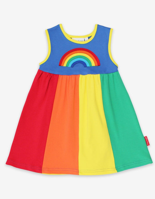 Organic Multi Stripe Pinafore Dress