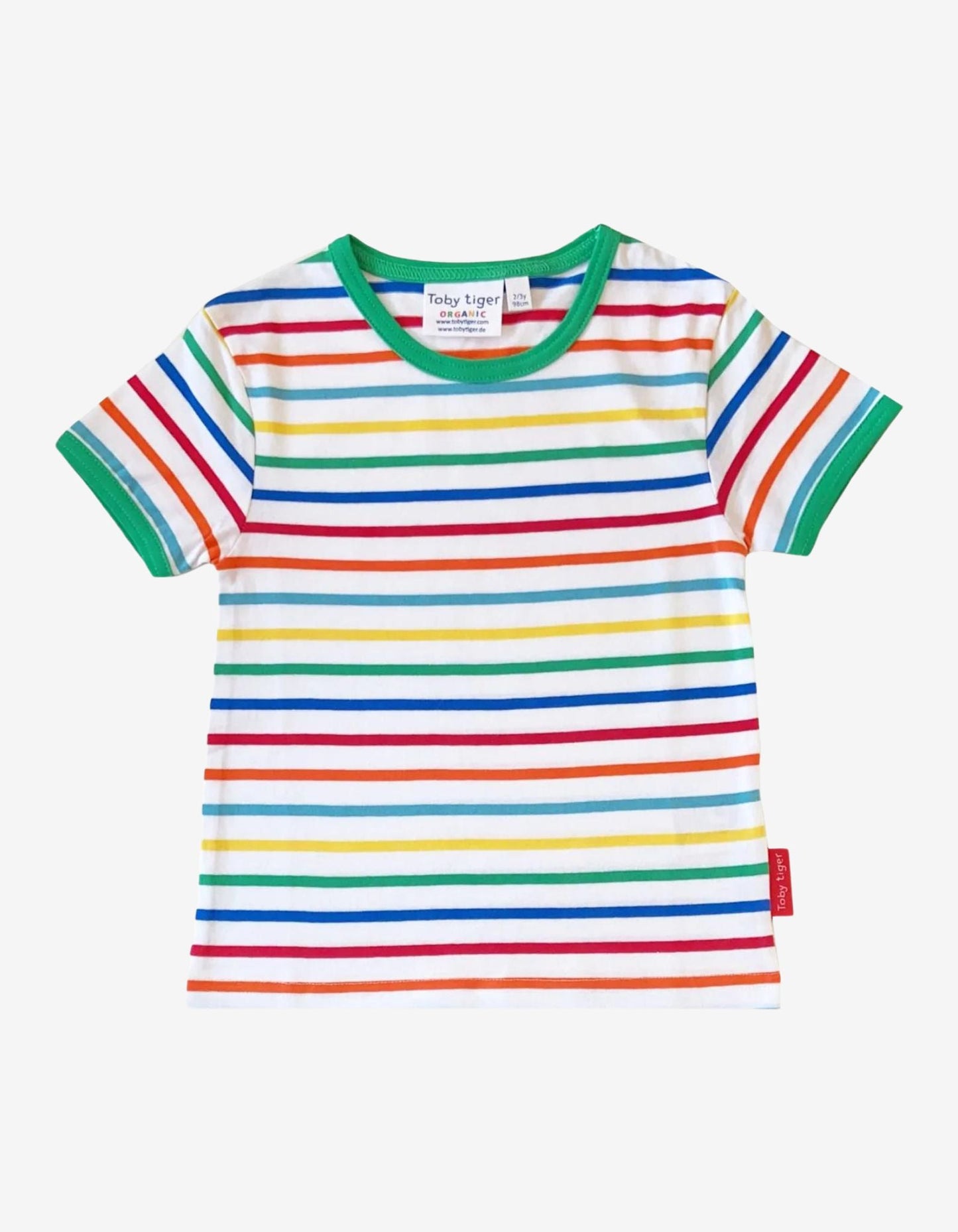 Organic Green Rainbow Stripe T-Shirt