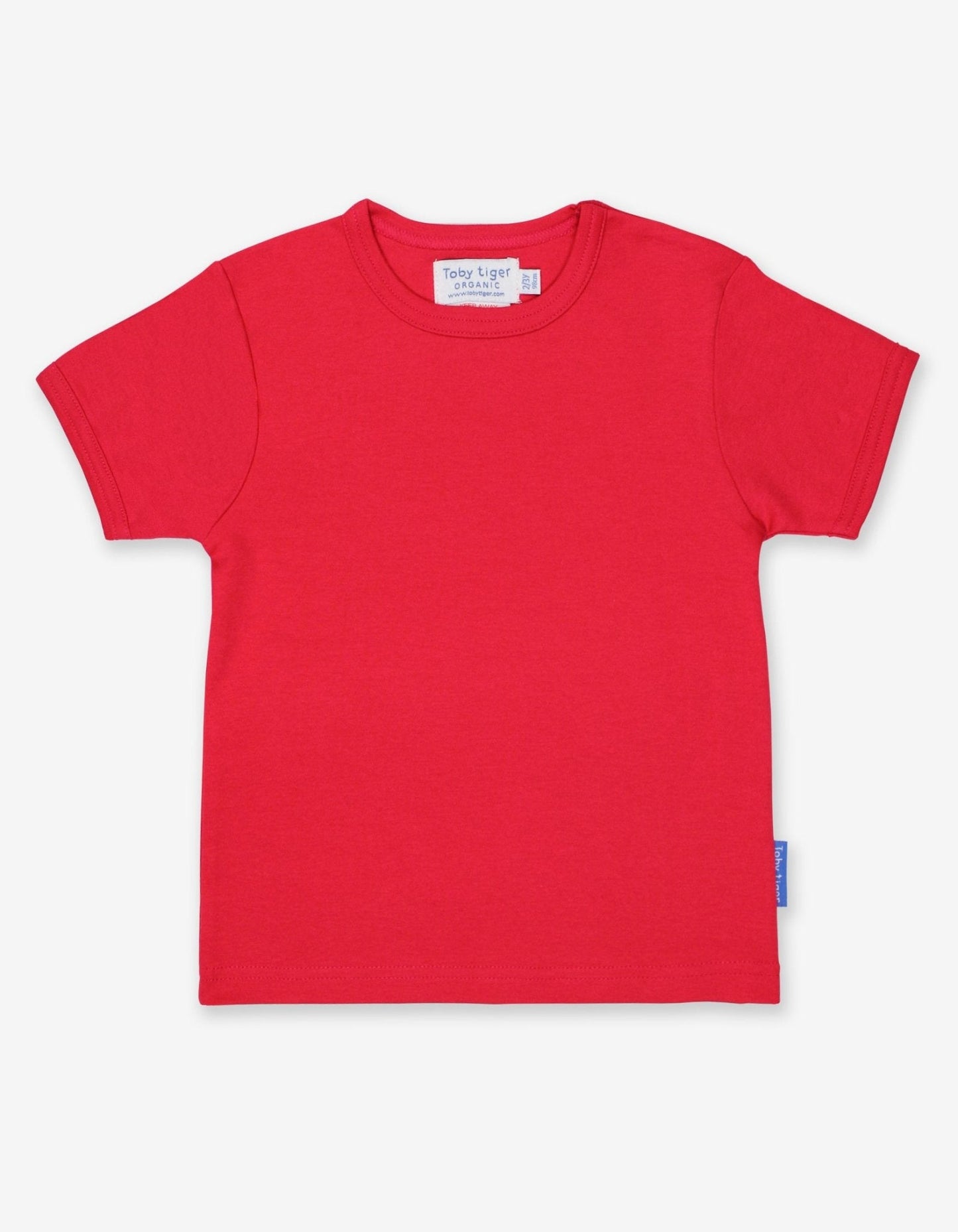 Organic Red Basic Short-Sleeved T-Shirt