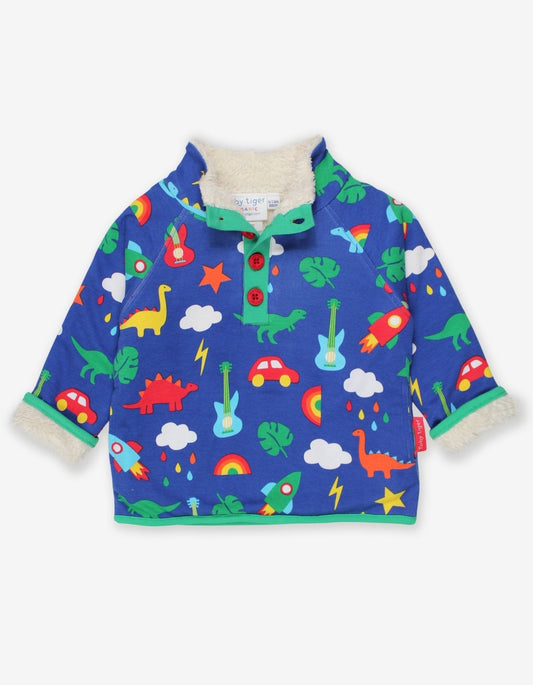 Organic Playtime Mix-Up Print Cosy Fleece Sweatshirt