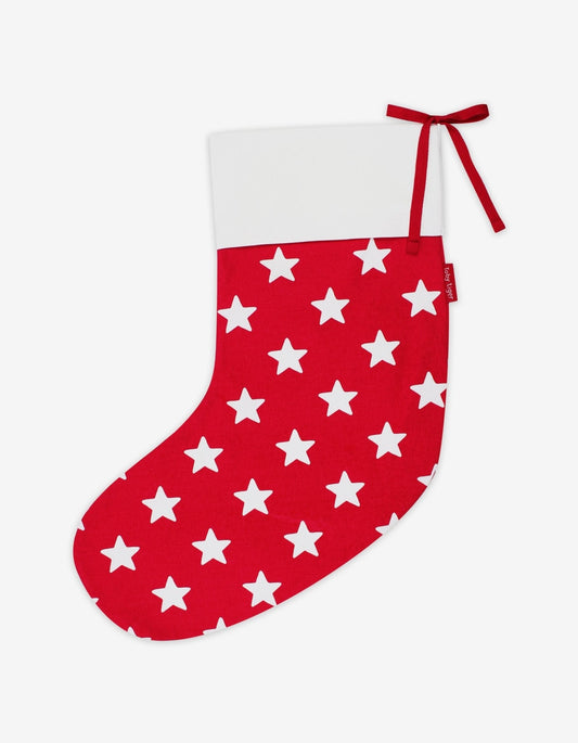 Organic Red Star Christmas Stocking