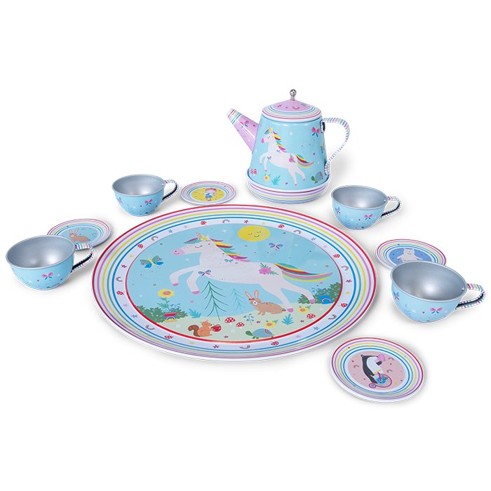 11 Piece Musical Tea Set - Rainbow Fairy - Kitchen and Tea Sets - ELLIE