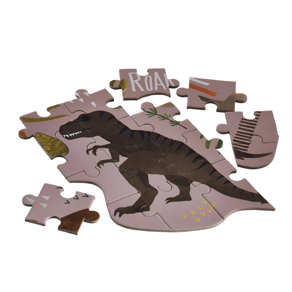 80 Piece "Dino" Shaped Jigsaw With Shaped Box - Dinosaur - Jigsaws - ELLIE