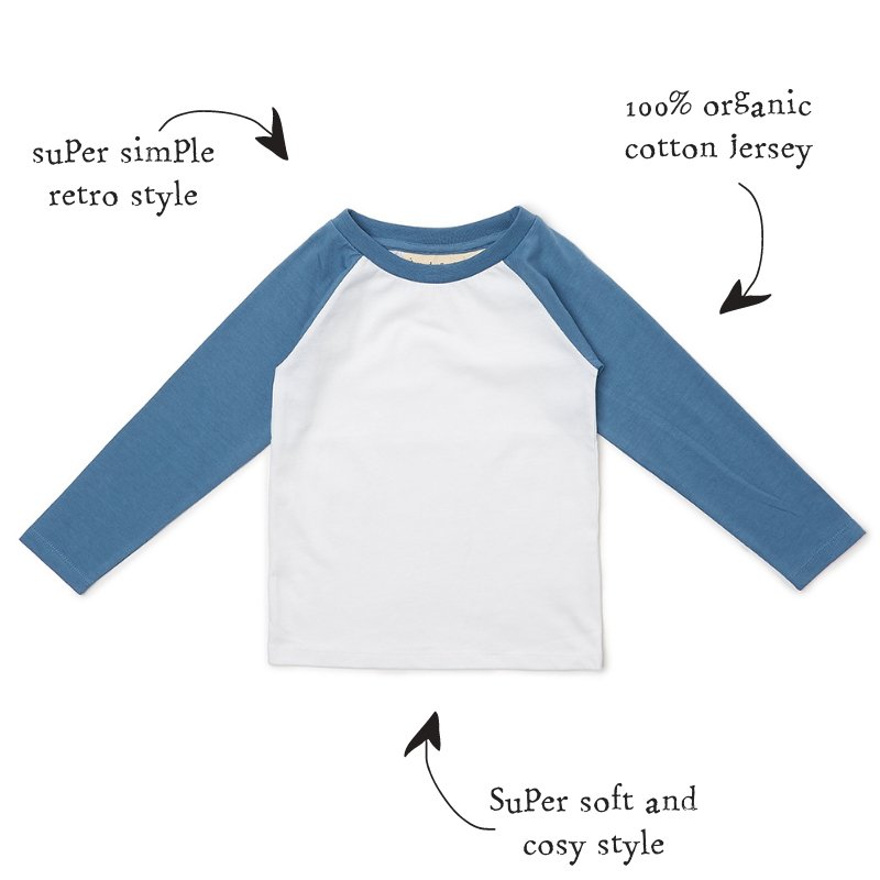 Baseball Tee - Blue - Tops & Tees - ELLIE