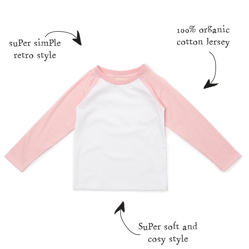 Baseball Tee - Pink - Tops & Tees - ELLIE