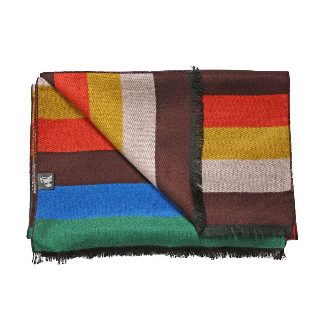 Block Stripe Bamboo Scarf - Scarves - ELLIE