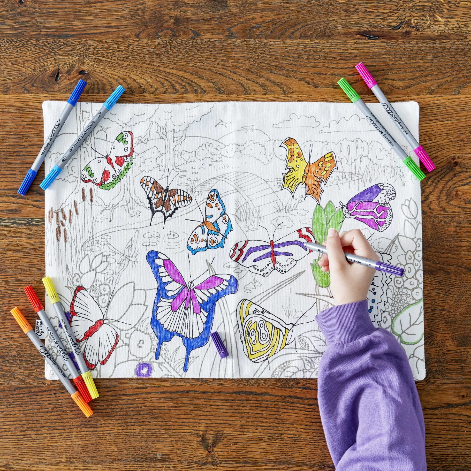 Butterfly Placemat to Go - Colour in & Learn - Educational Colouring Gifts - ELLIE