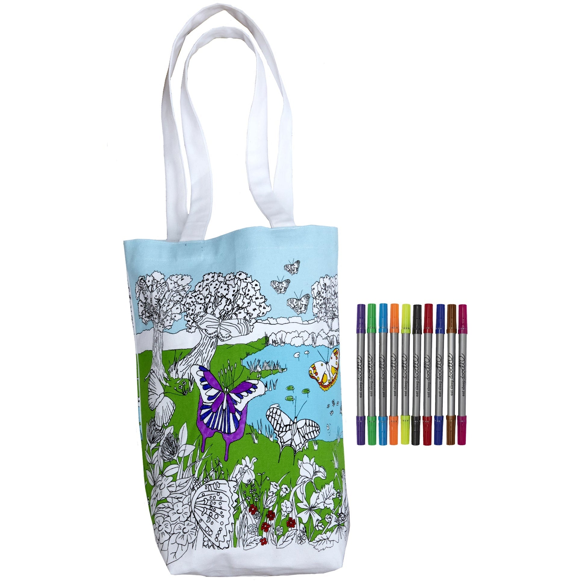 Colour & Carry Butterfly Tote Bag - Educational Colouring Gifts - ELLIE