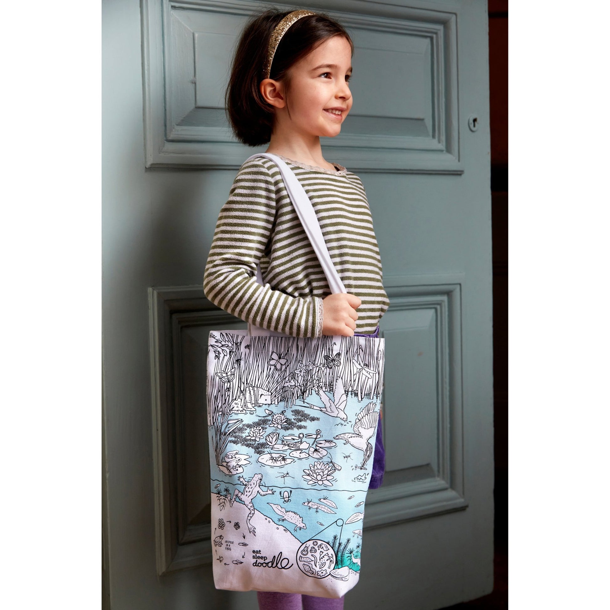 Colour & Carry Pond Life Tote Bag - Educational Colouring Gifts - ELLIE