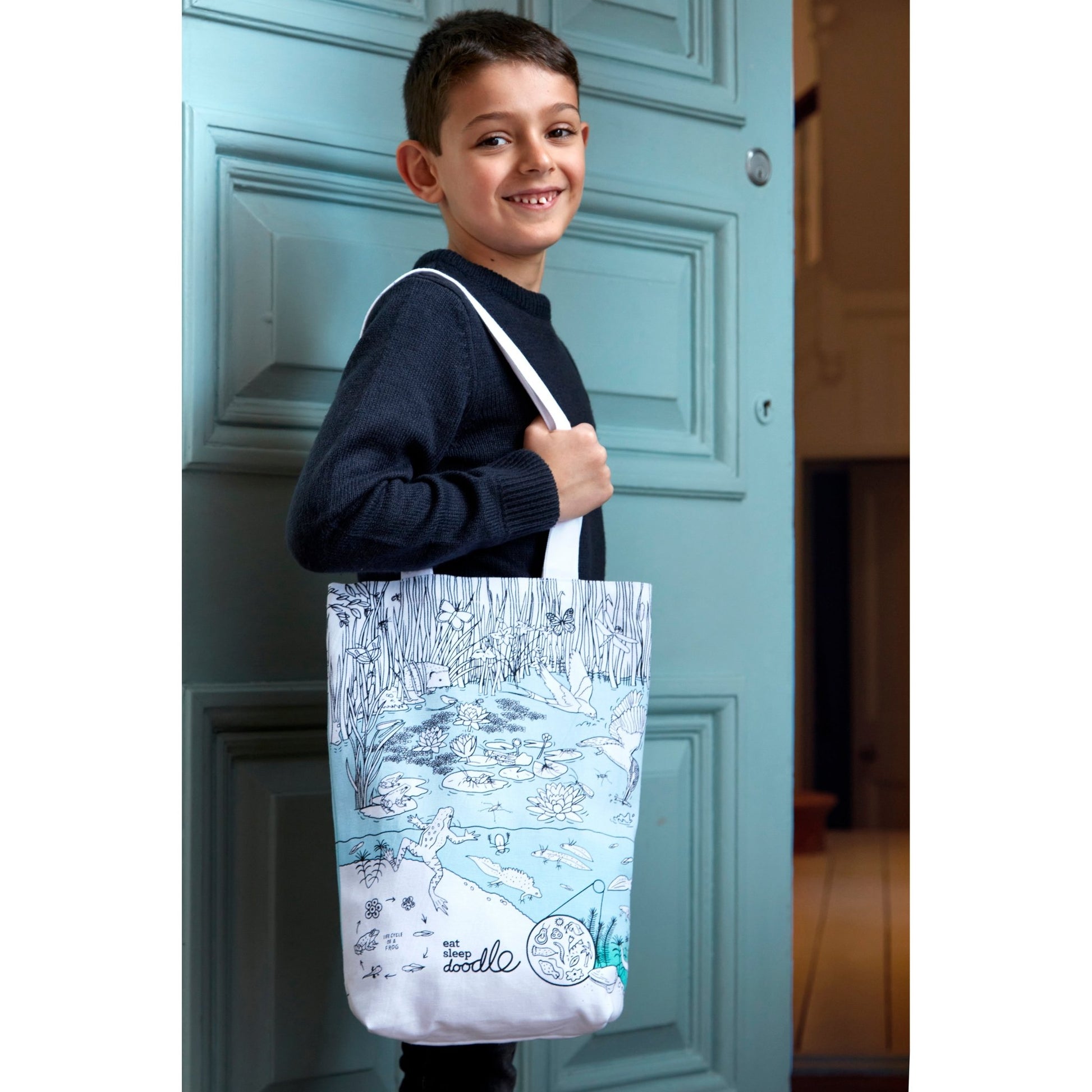 Colour & Carry Pond Life Tote Bag - Educational Colouring Gifts - ELLIE