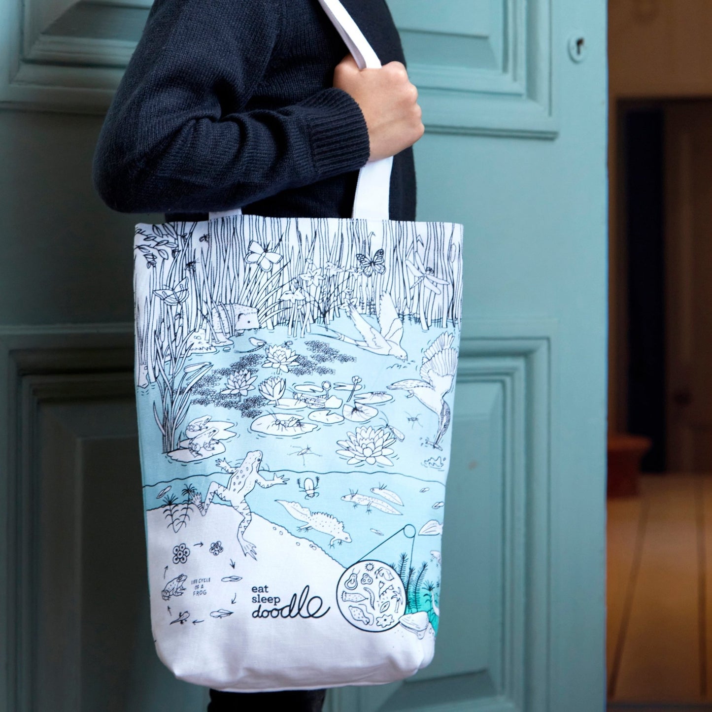 Colour & Carry Pond Life Tote Bag - Educational Colouring Gifts - ELLIE