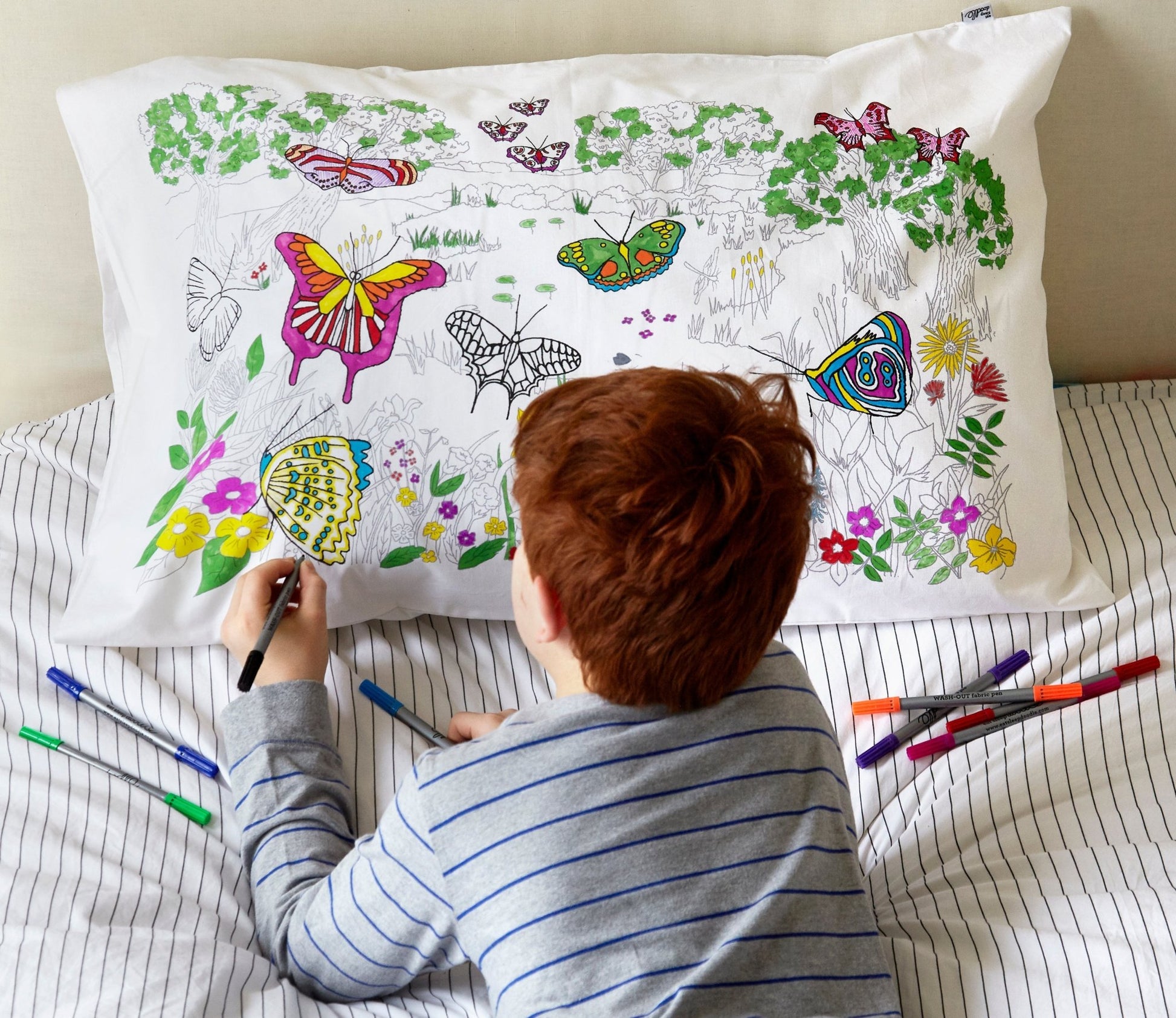 Colour Your Own Butterfly Pillowcase - Educational Colouring Gifts - ELLIE