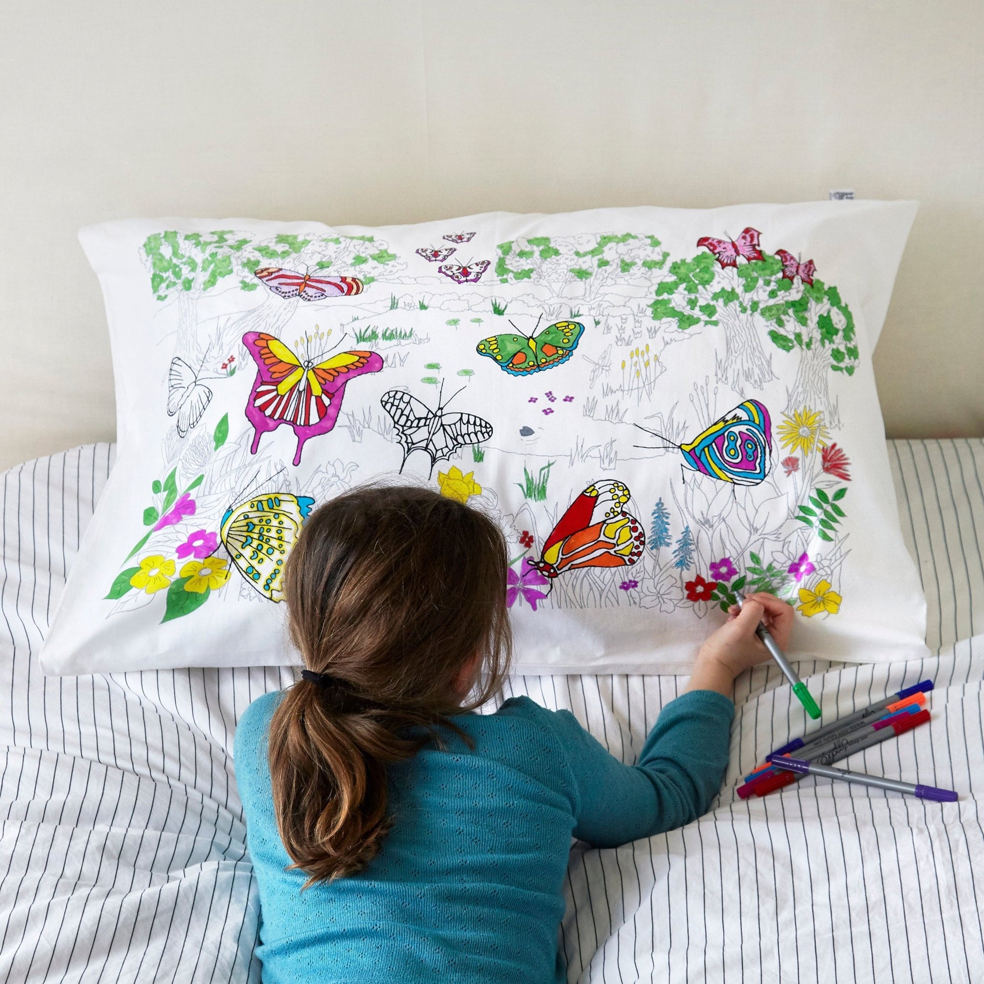 Colour Your Own Butterfly Pillowcase - Educational Colouring Gifts - ELLIE