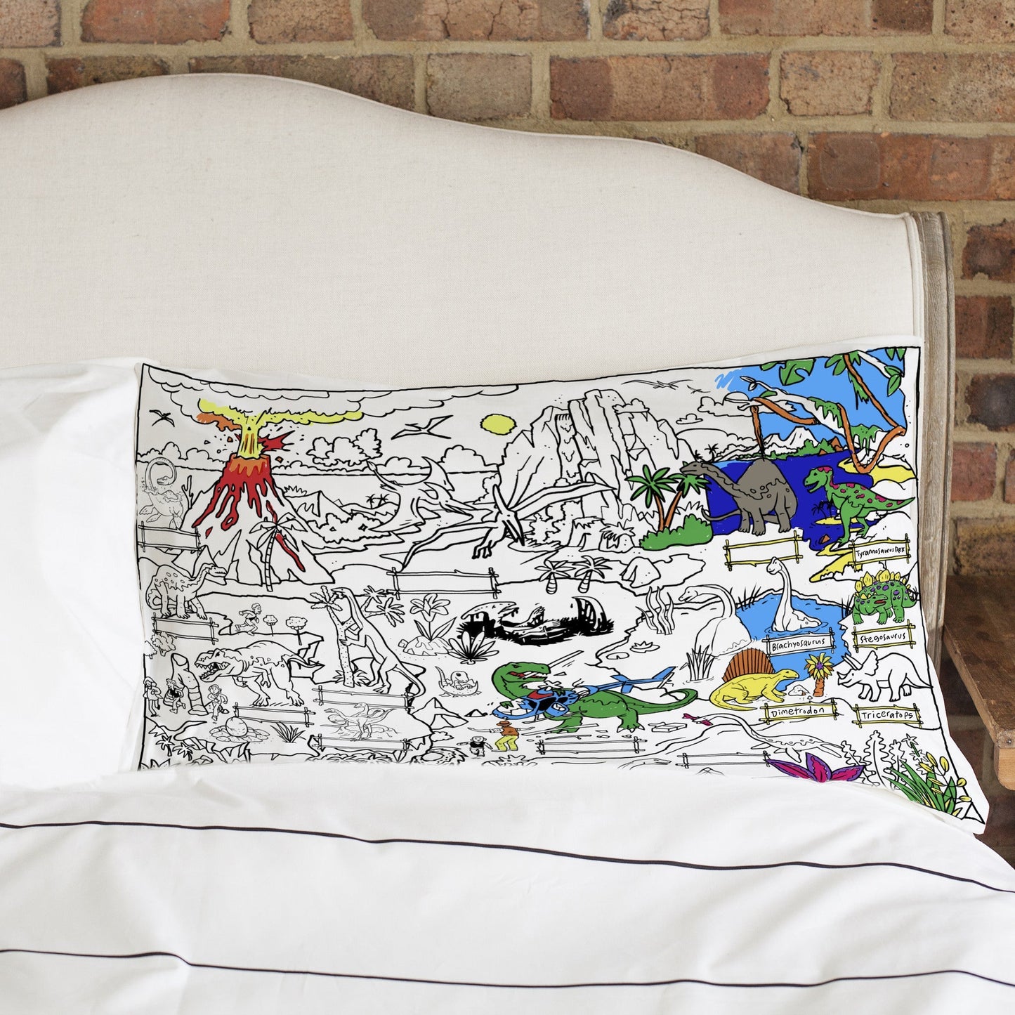 Colour Your Own Dinosaur Pillowcase - Educational Colouring Gifts - ELLIE