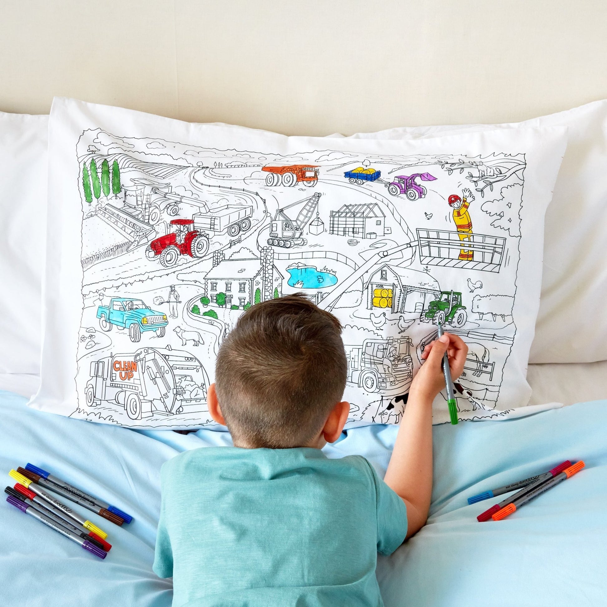 Colour Your Own Farm Pillowcase - Educational Colouring Gifts - ELLIE