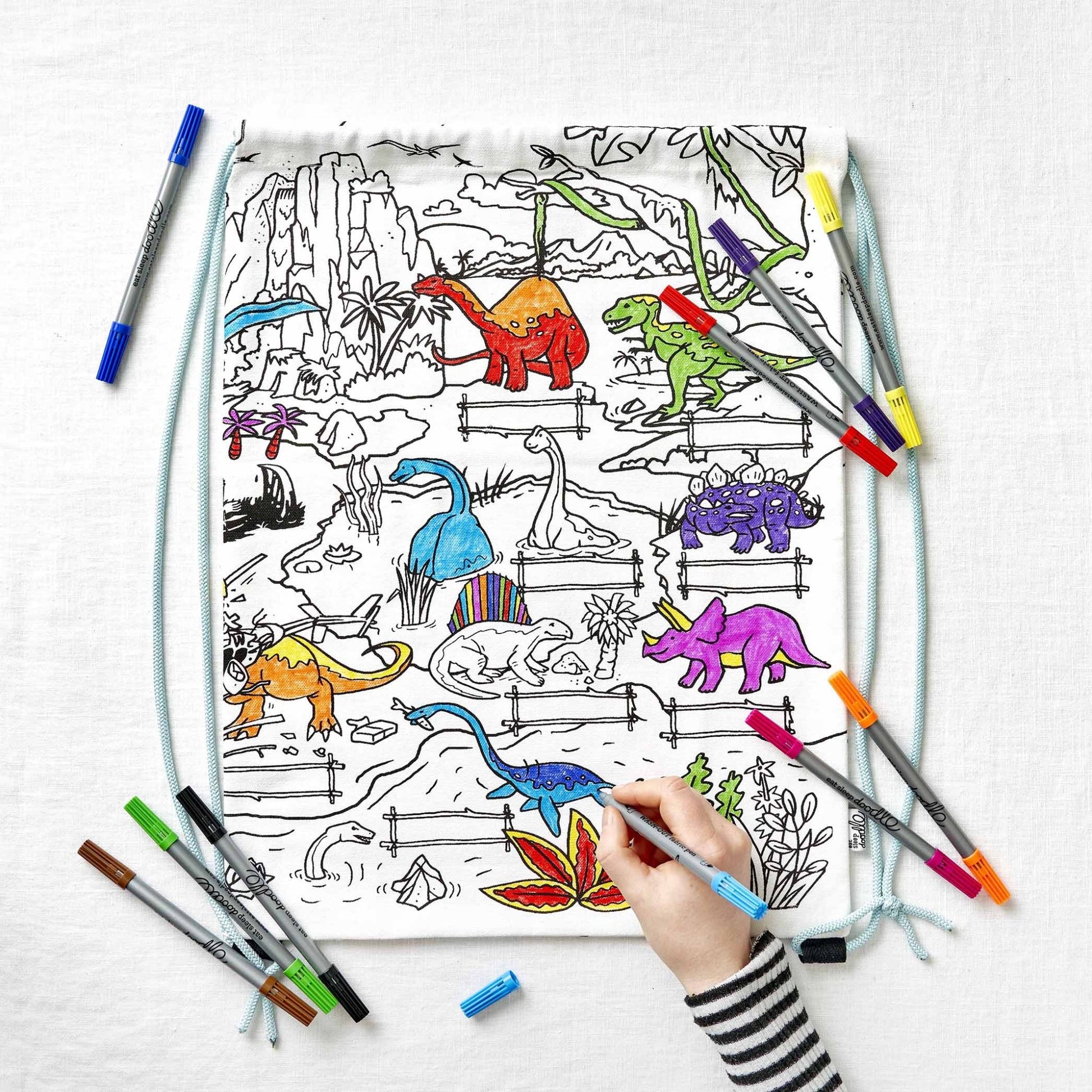 Dinosaur Backpack - Colour in & Learn - Educational Colouring Gifts - ELLIE