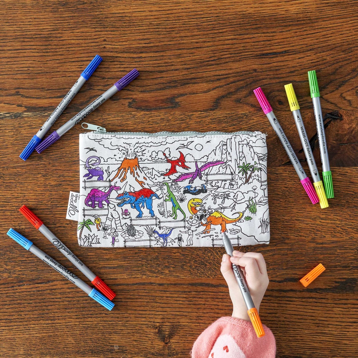 Dinosaur Pencil Case - Colour in & Learn - Educational Colouring Gifts - ELLIE