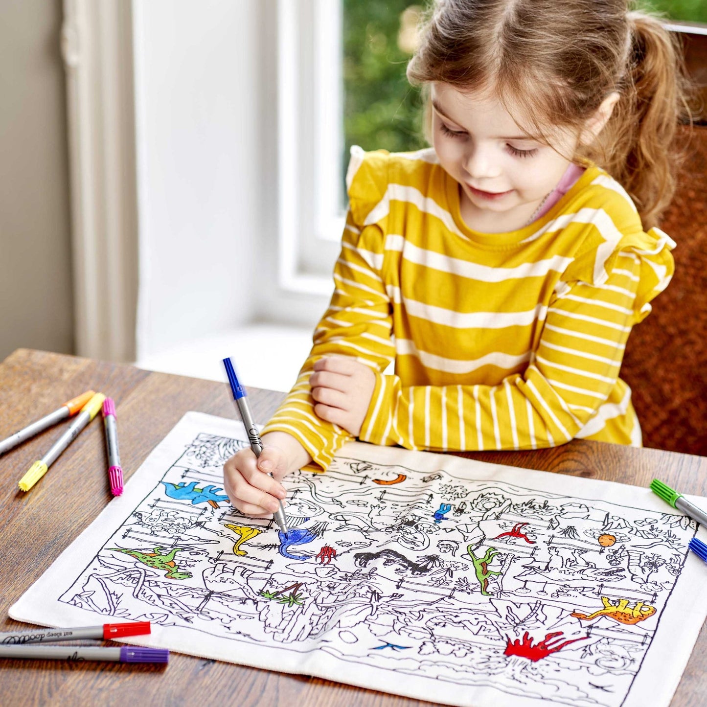 Dinosaur Placemat to Go - Colour in & Learn - Educational Colouring Gifts - ELLIE