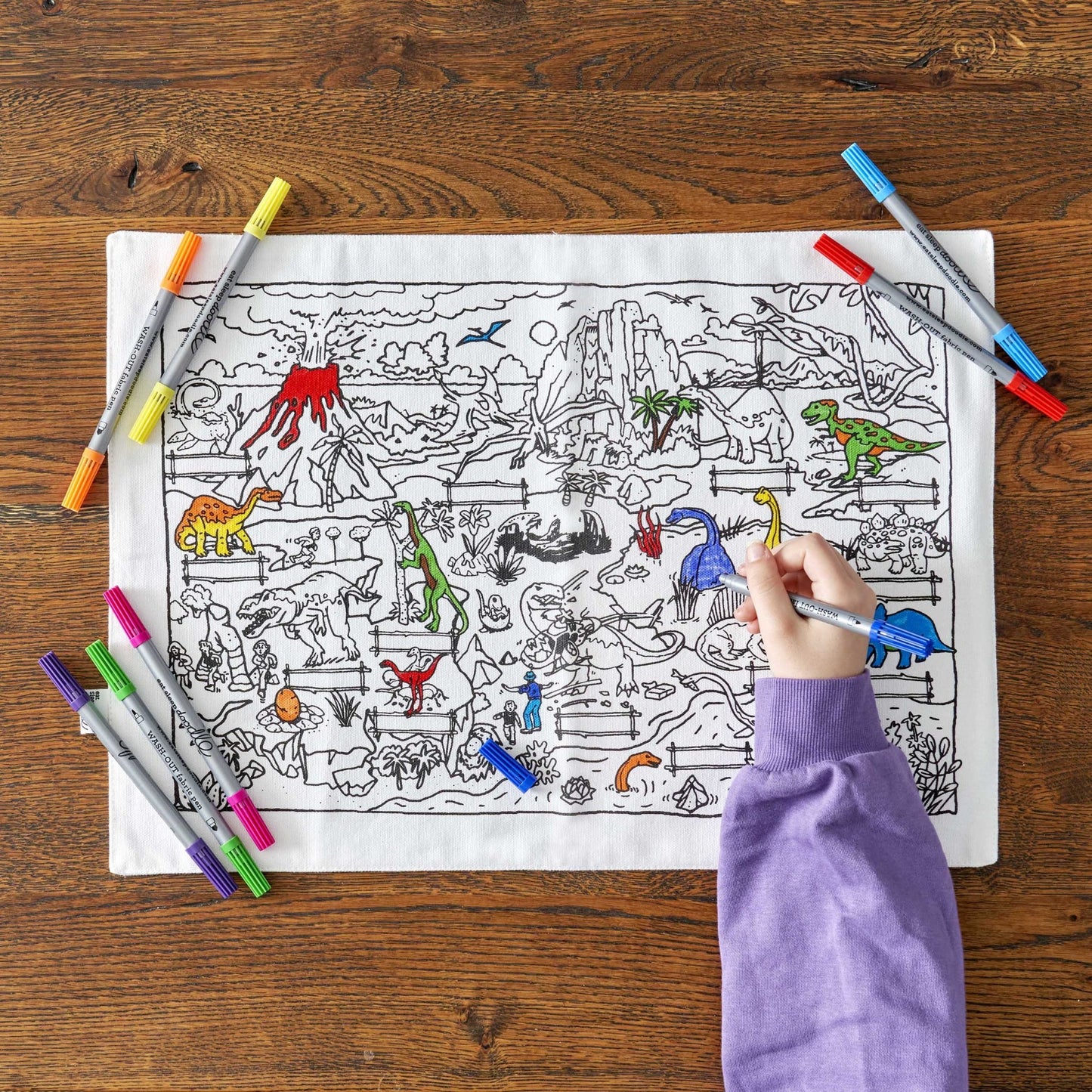 Dinosaur Placemat to Go - Colour in & Learn - Educational Colouring Gifts - ELLIE